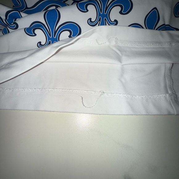 J. McLaughlin White and Blue Sheath Dress perfect for a Wedding Guest. Medium - Picture 7 of 7